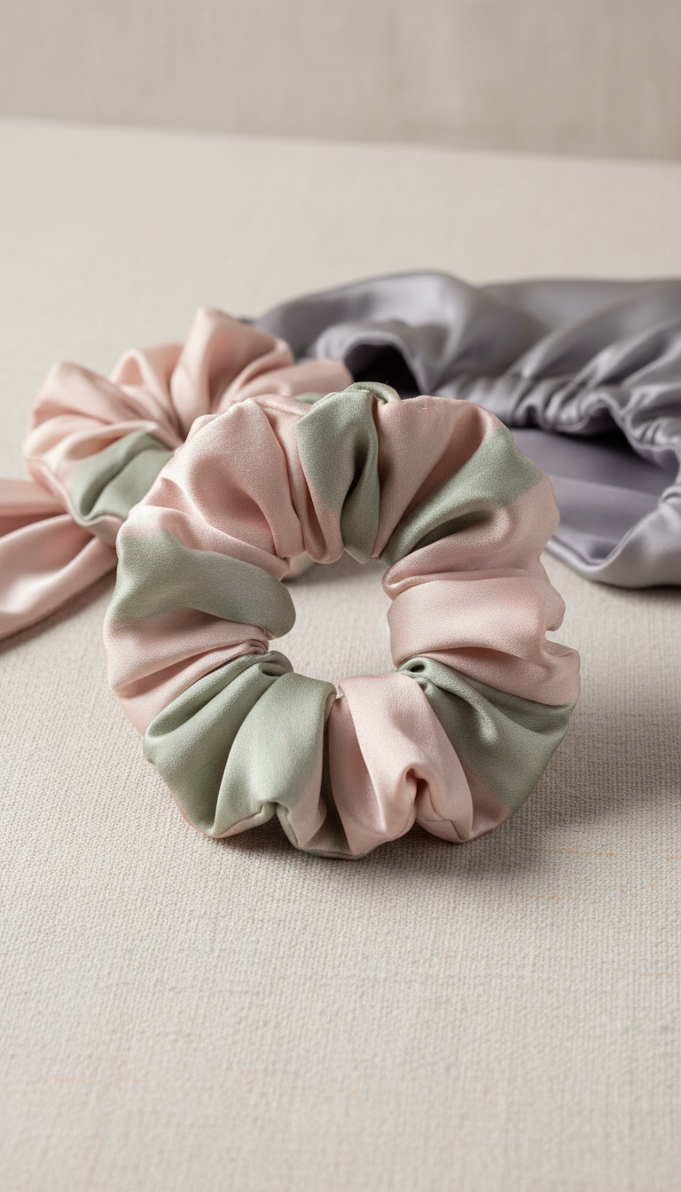 Scrunchie de seda voluminoso