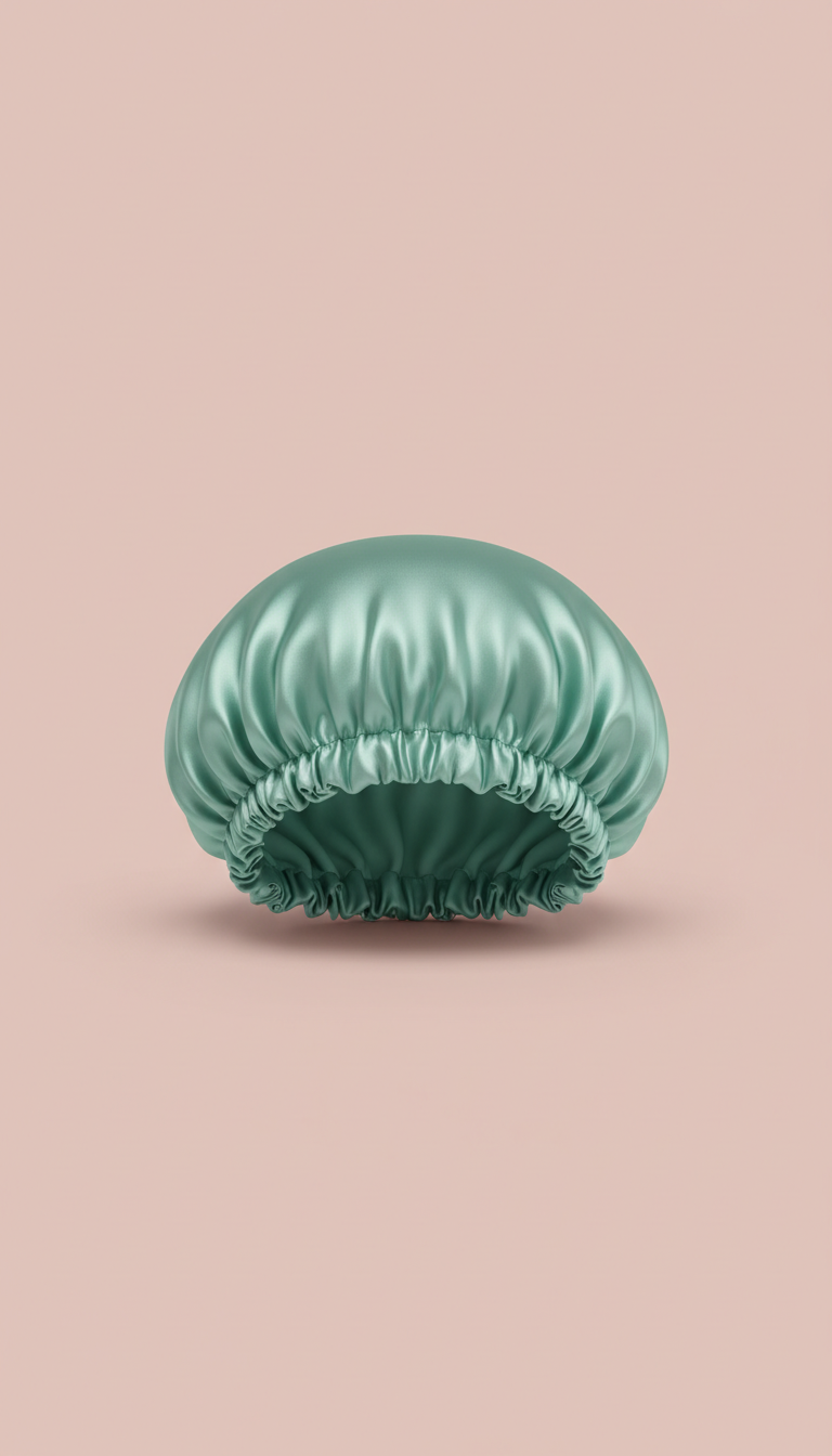 Gorro de seda verde menta
